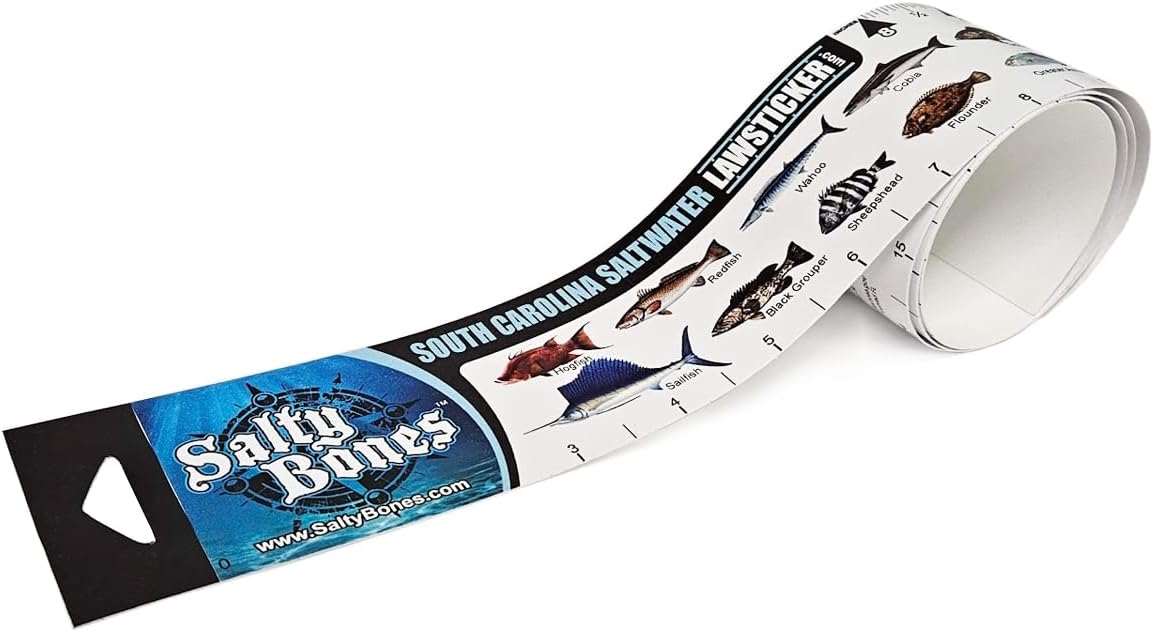 Salty Bones South Carolina Saltwater Lawsticker - 36" Sticker Ruler