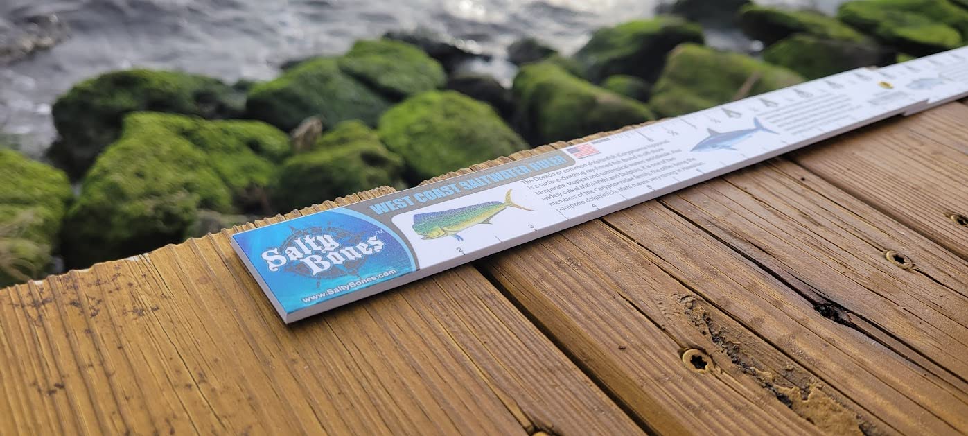 Salty Bones West Coast Saltwater Fish ID - 36" Folding Fishing Ruler