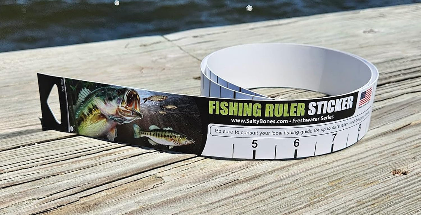 Salty Bones 36" Fishing Ruler Sticker - Largemouth Bass Edition