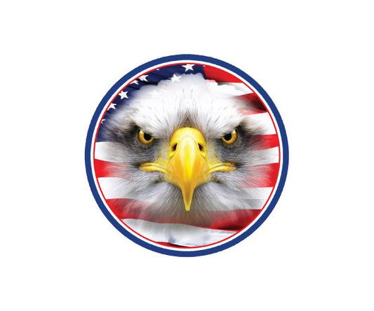 American Flag Eagle Face Tumbler Decal