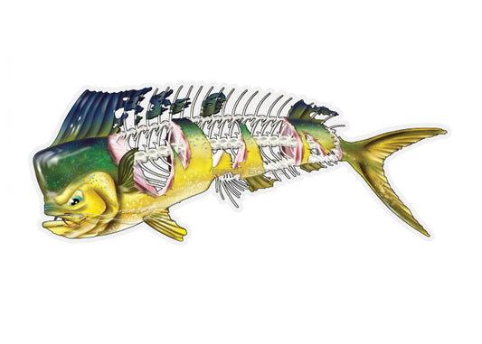 Shredded Mahi Profile Fish Decal
