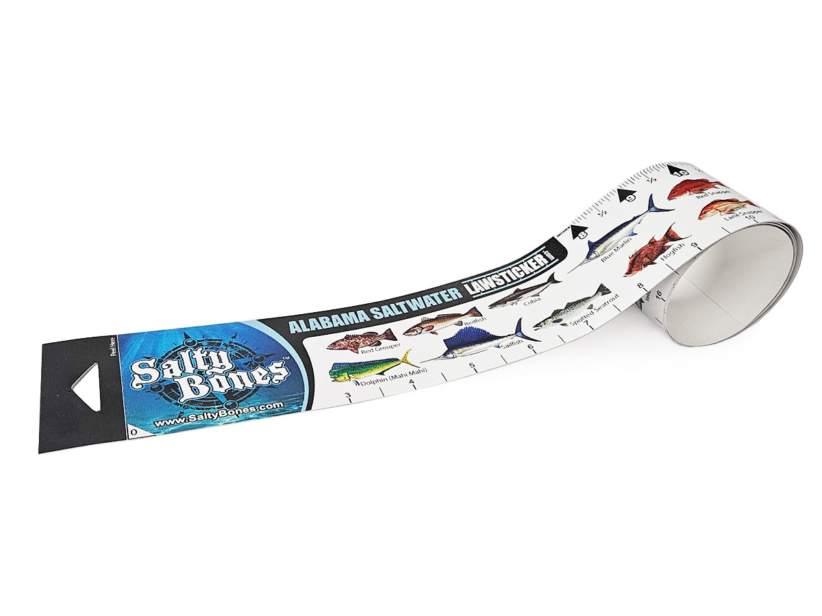 Salty Bones Alabama Saltwater Lawsticker - 36" Sticker Ruler