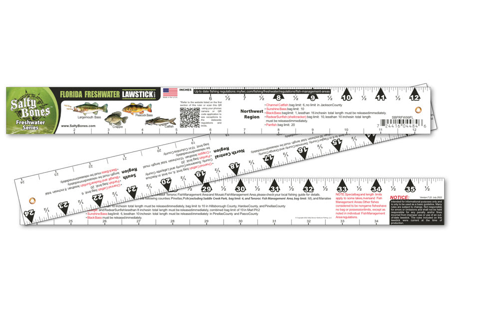 Salty Bones Florida Freshwater Lawstick - 36" Folding Fishing Ruler