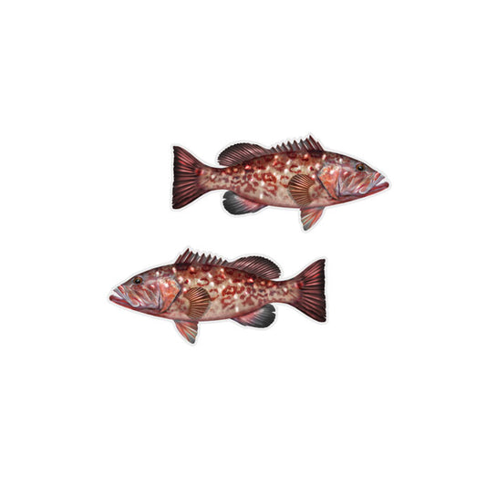 Red Grouper Mini Profile Fish Decals