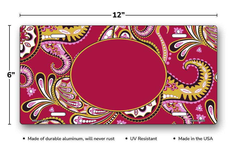 Scarlet Pattern License Plate