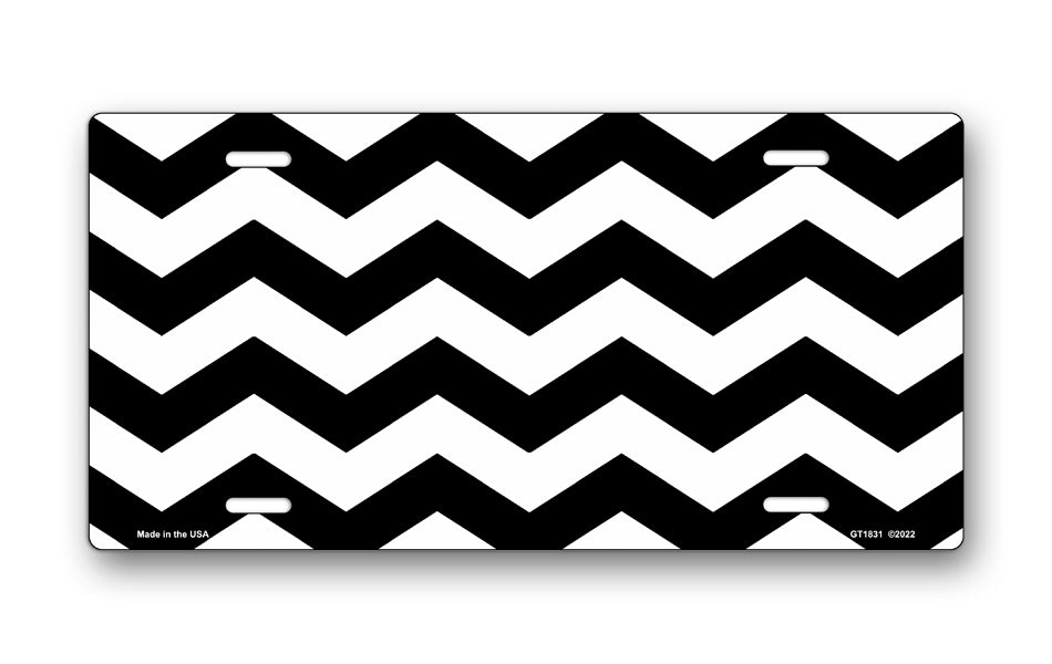 Black Chevron License Plate