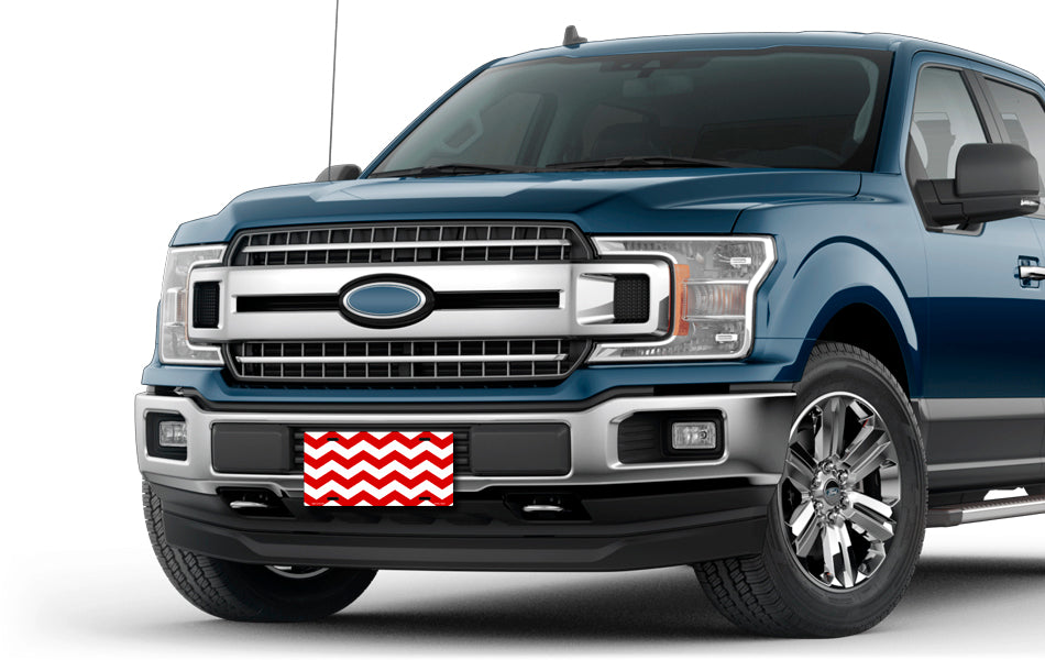 Red Chevron License Plate