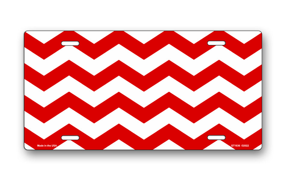 Red Chevron License Plate
