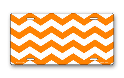Orange Chevron License Plate