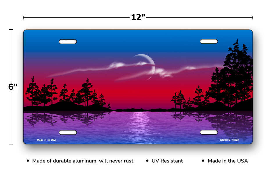 Red and Blue Lake Scenic License Plate