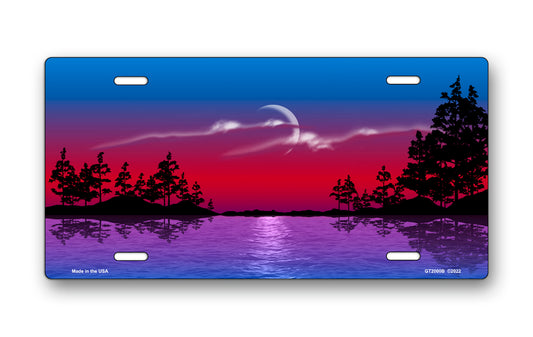 Red and Blue Lake Scenic License Plate