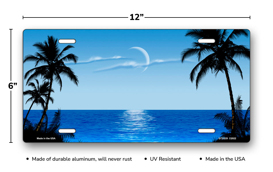 Light Blue Palms Beach Scenic License Plate