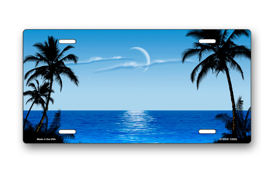 Light Blue Palms Beach Scenic License Plate