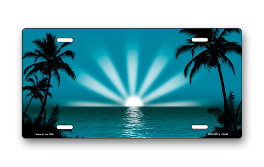 Teal Palm Sunrise Scenic License Plate