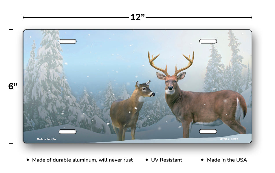 Winter Deer License Plate