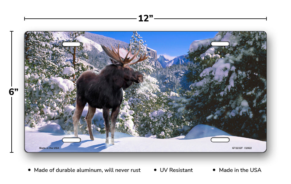 Snow Moose License Plate