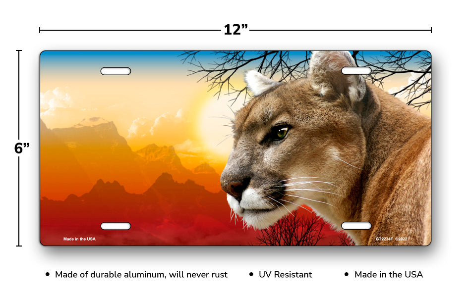 Full Color Cougar License Plate