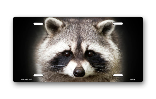 Raccoon Face License Plate