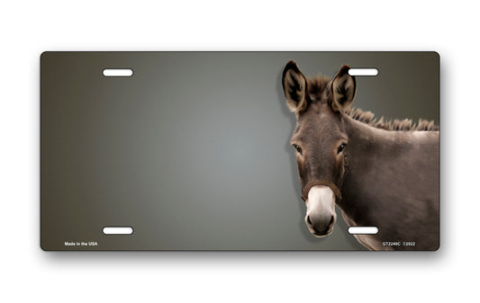 Donkey on Gray Offset License Plate