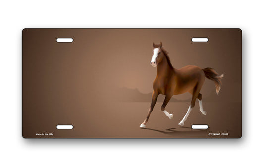 American Saddlebred on Mocha Offset License Plate