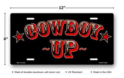 Cowboy Up License Plate