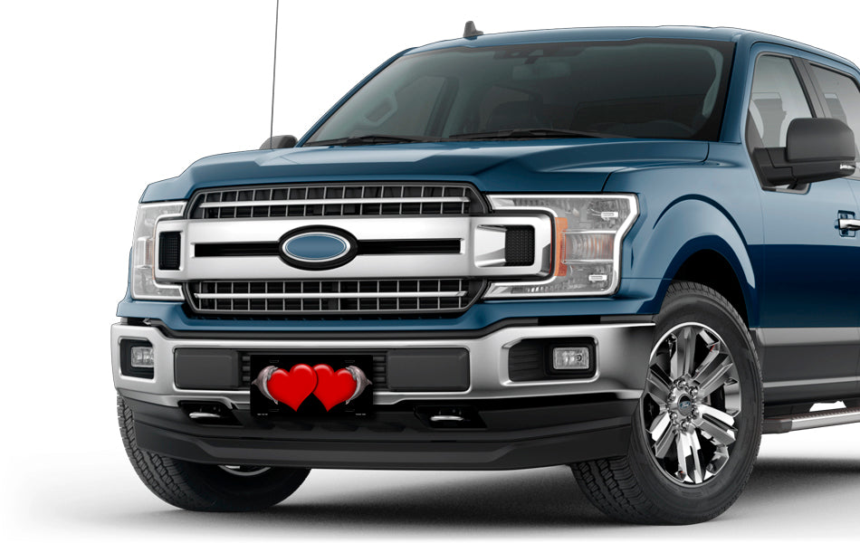 Dolphins and Red Hearts on Black License Plate