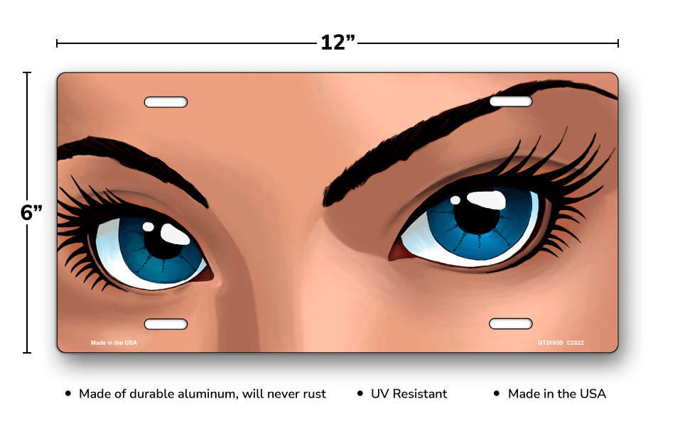 Blue Eyes Light Skin License Plate