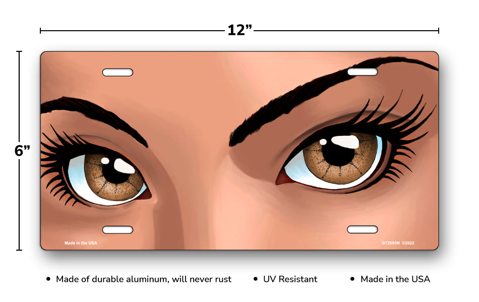 Brown Eyes Light Skin License Plate