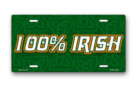 100% Irish License Plate