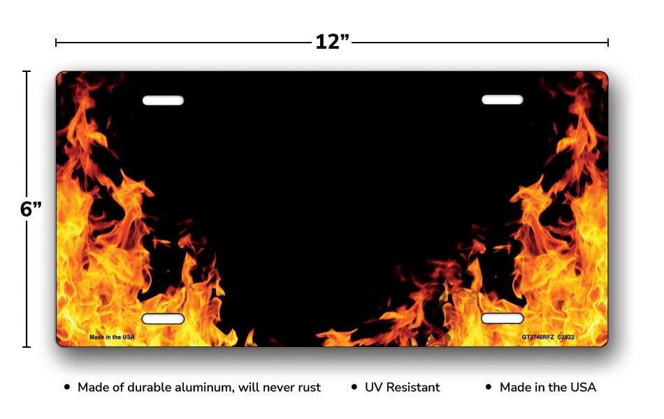 Realistic Flames License Plate