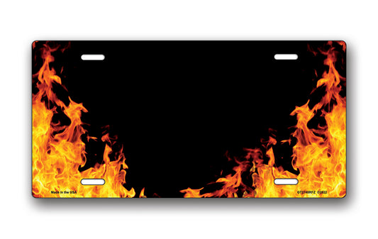 Realistic Flames License Plate