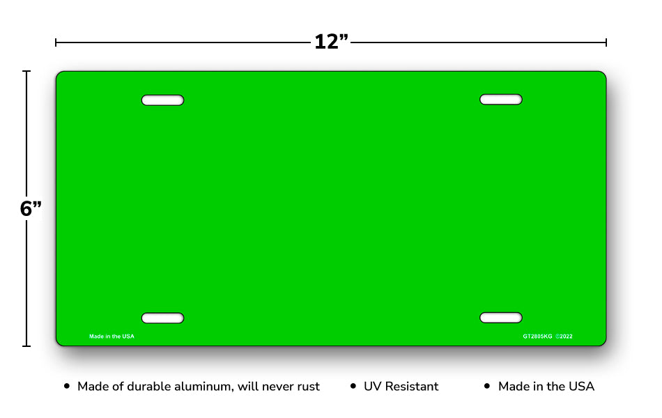 Solid Light Green License Plate