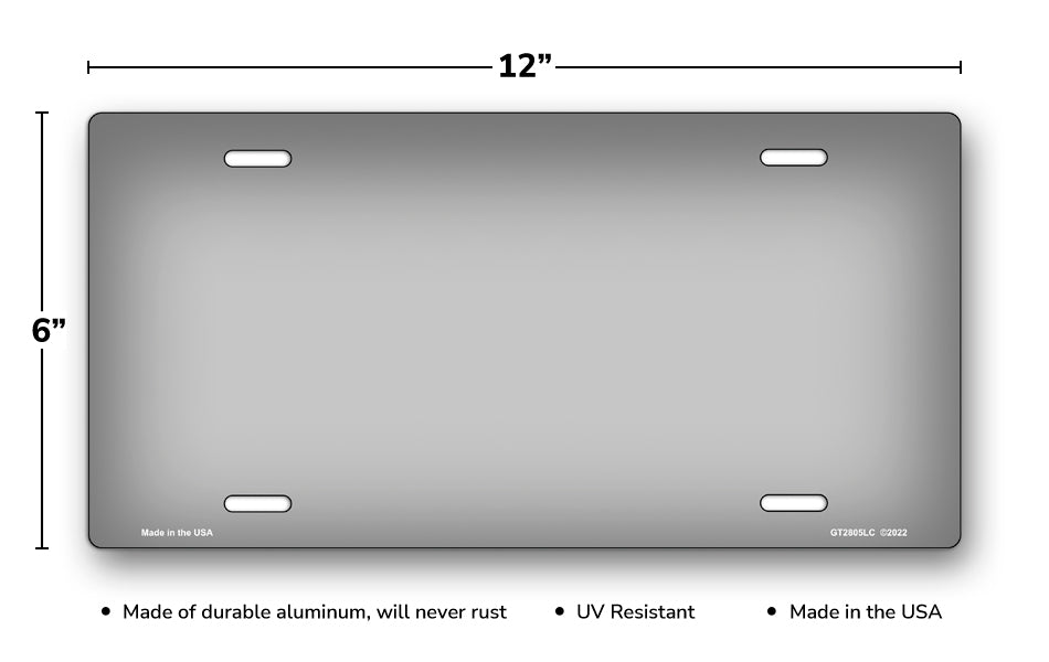 Solid Light Gray License Plate