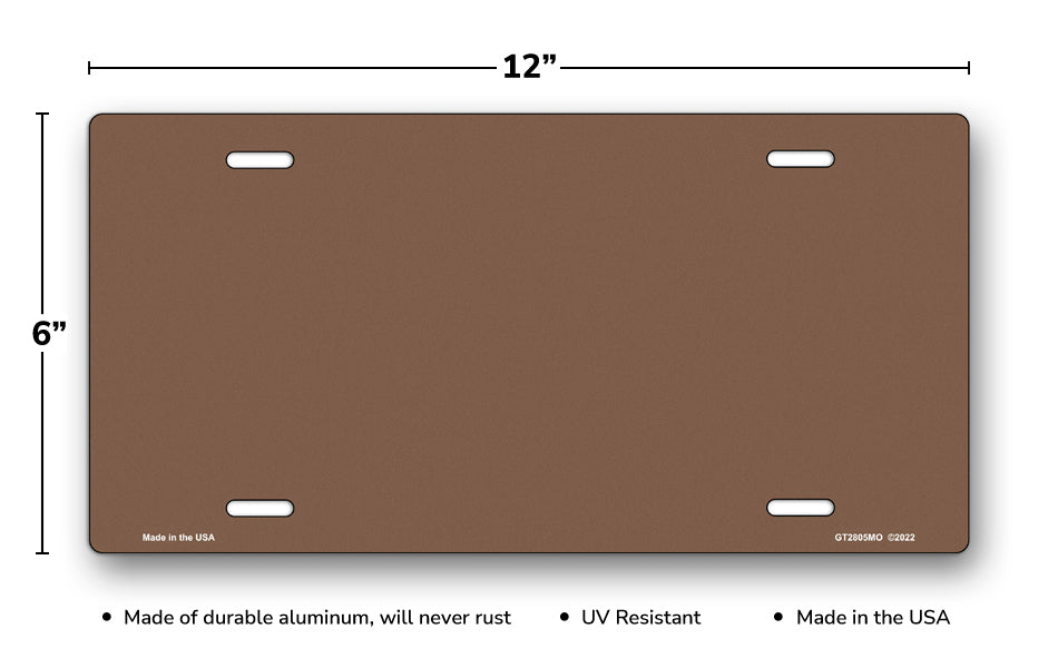 Solid Mocha License Plate