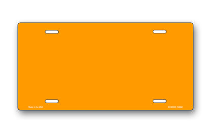 Solid Orange License Plate
