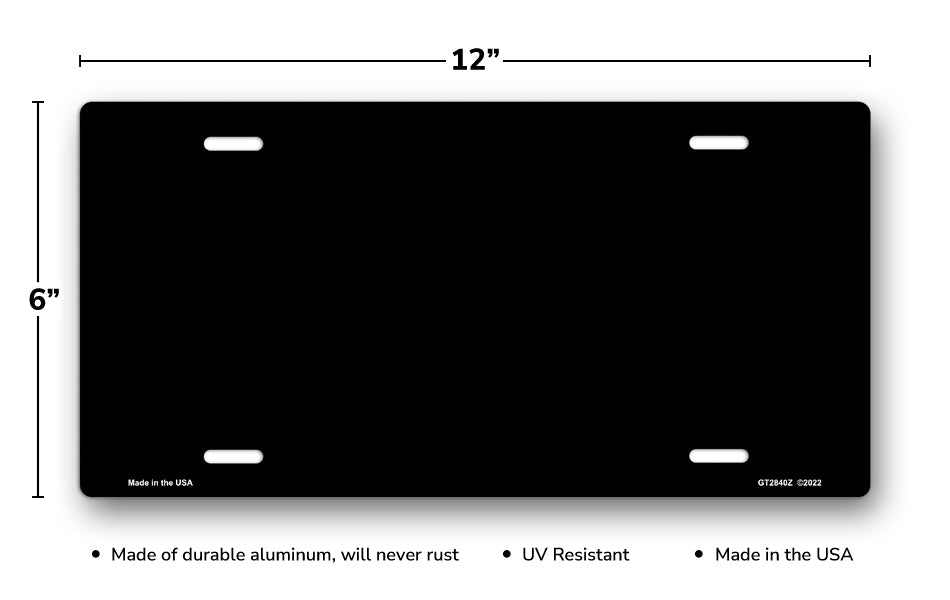 Solid Black License Plate