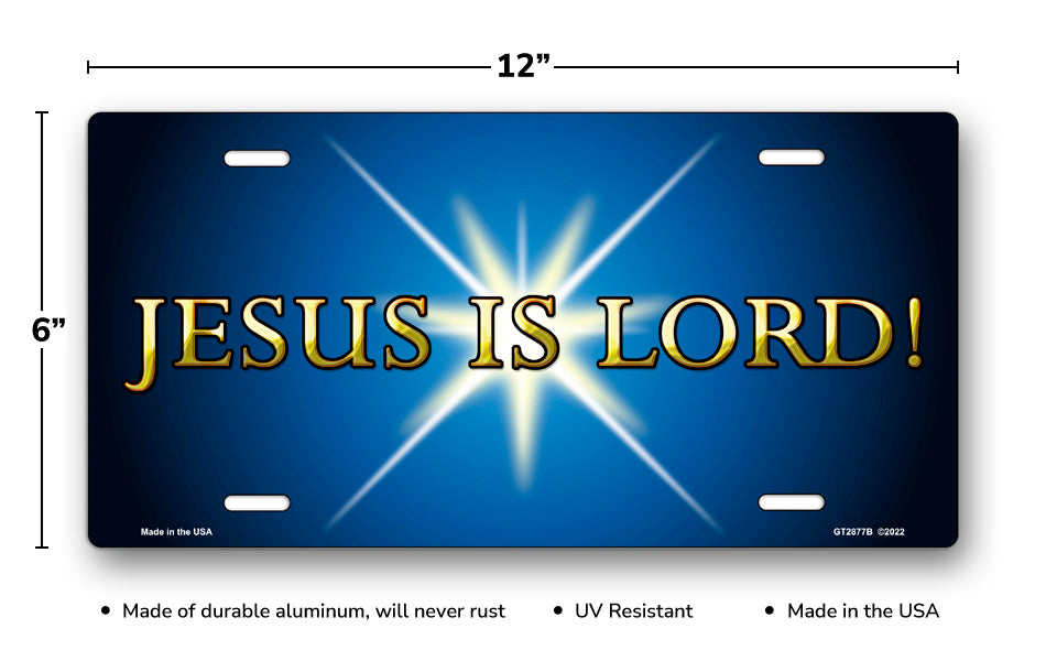 Jesus Is Lord on Blue License Plate