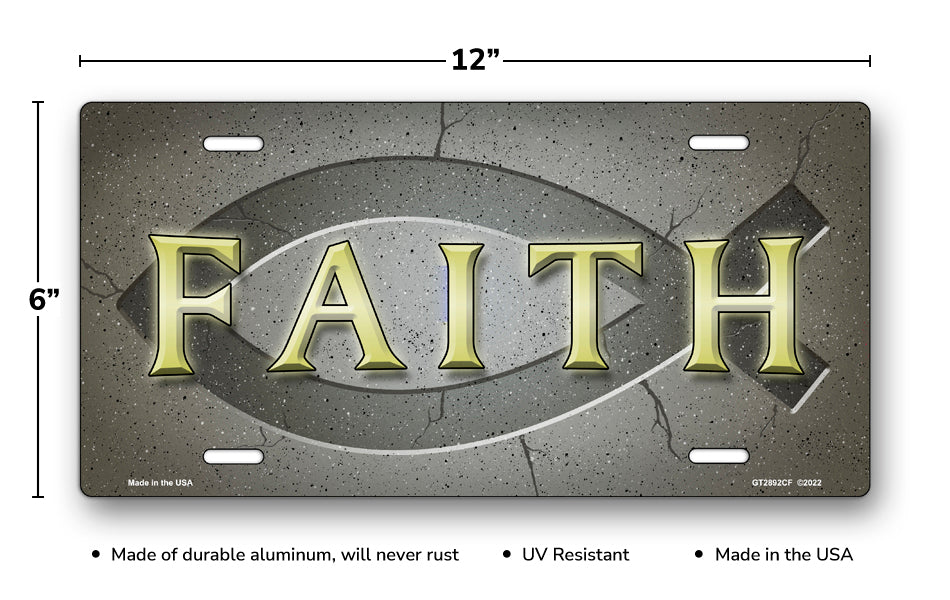 Ichthus Faith on Gray License Plate