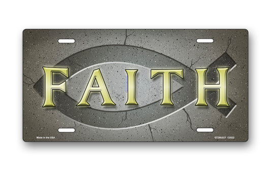 Ichthus Faith on Gray License Plate