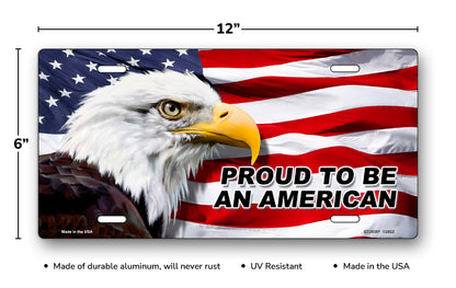 Bald Eagle Proud To Be An American Flag License Plate