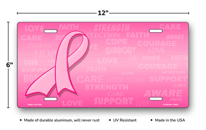 Pink Ribbon License Plate
