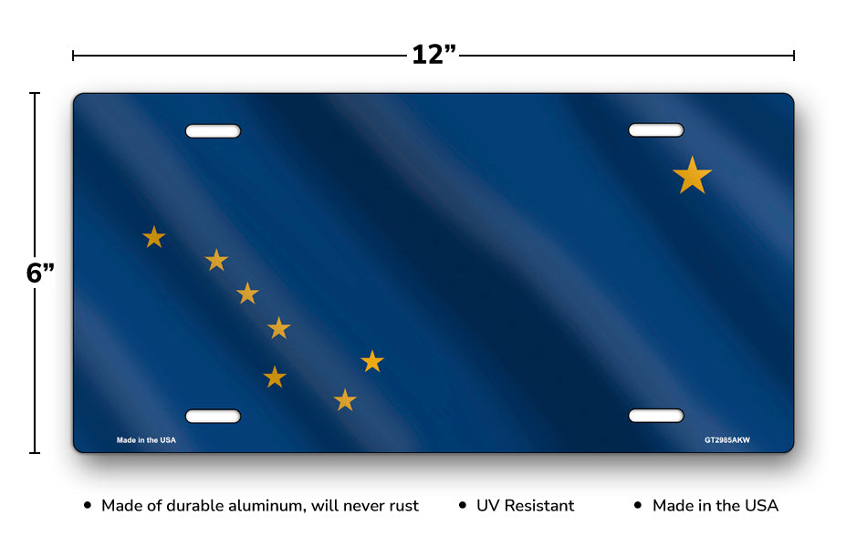 Wavy Alaska State Flag License Plate