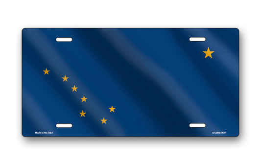 Wavy Alaska State Flag License Plate