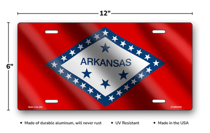 Wavy Arkansas State Flag License Plate