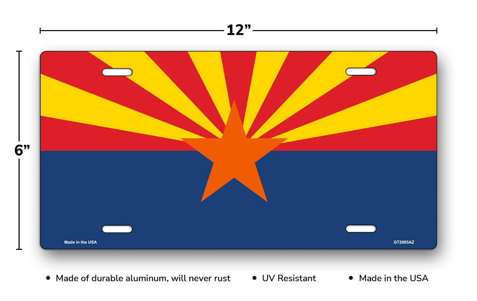 Arizona State Flag License Plate