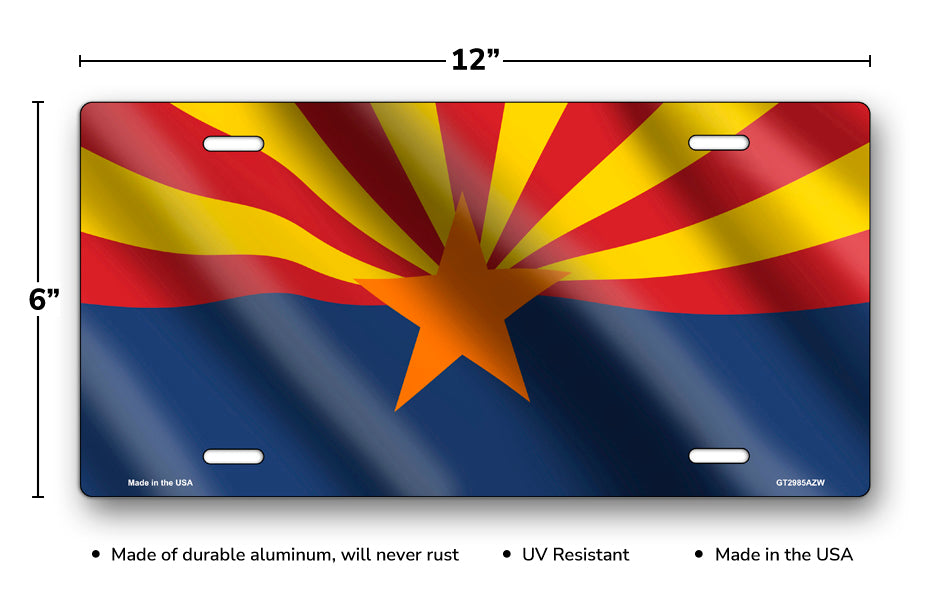 Wavy Arizona State Flag License Plate