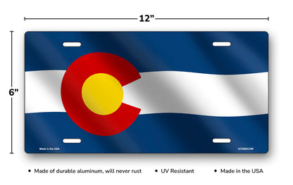 Wavy Colorado State Flag License Plate