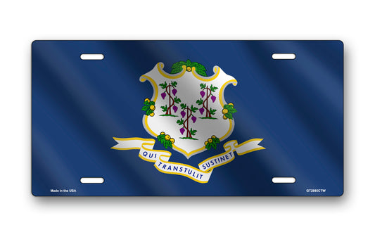 Wavy Connecticut State Flag License Plate