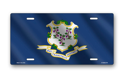 Wavy Connecticut State Flag License Plate