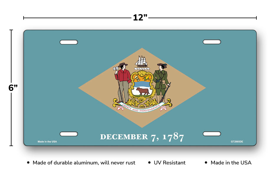 Delaware State Flag License Plate